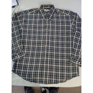 Pride's Landing Men's Plaid Long Sleeve Button Down Shirt 100% Cotton Large LG